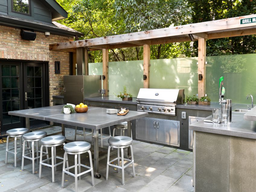 stainless steel outdoor kitchen design